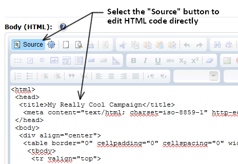 email campaign editor