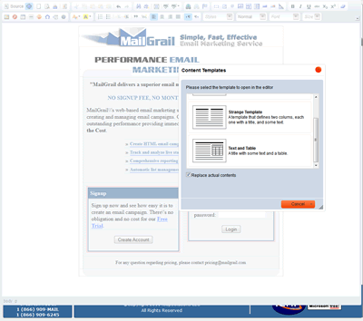 email campaign editor